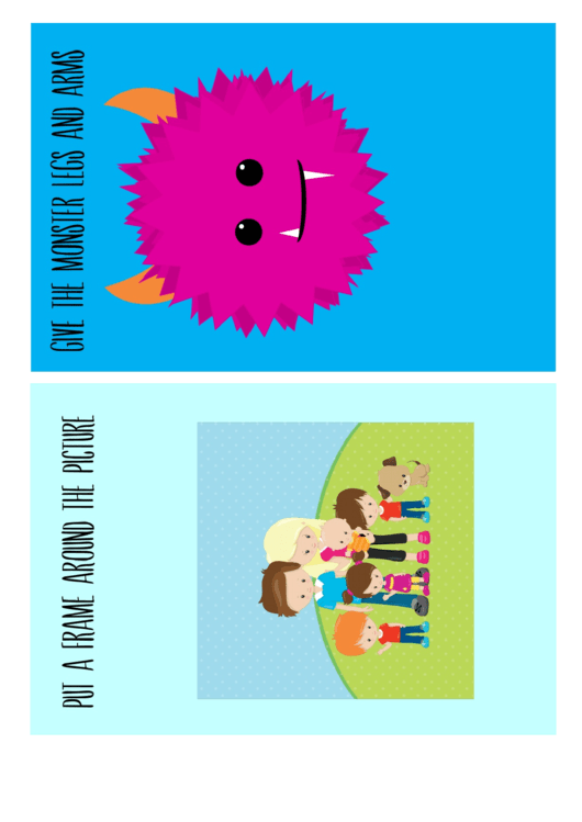 Family And Monster Game Card Template For Kids Printable pdf
