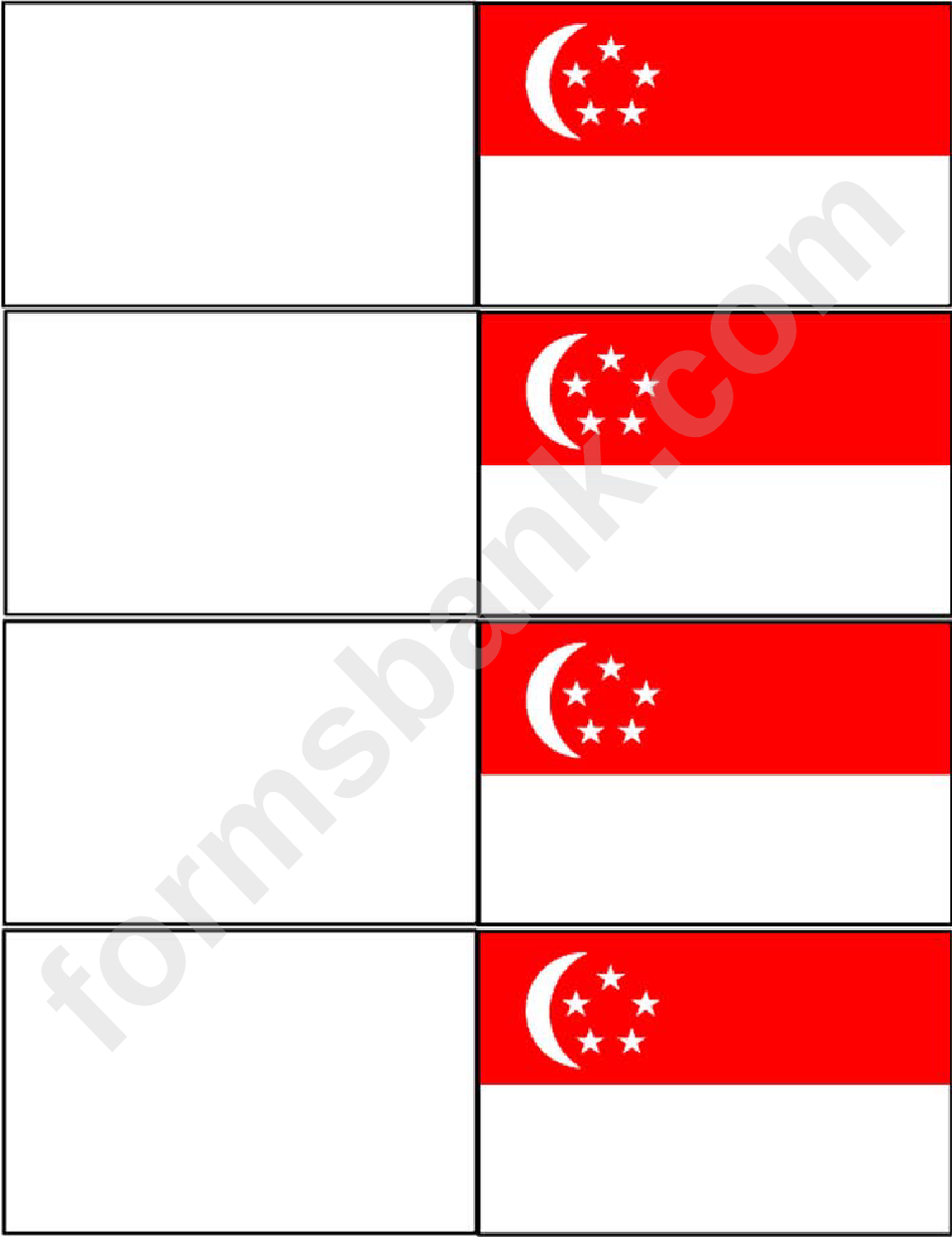 Colored Pattern Singapore Flag Template