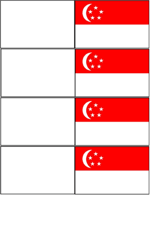 Colored Pattern Singapore Flag Template Printable pdf