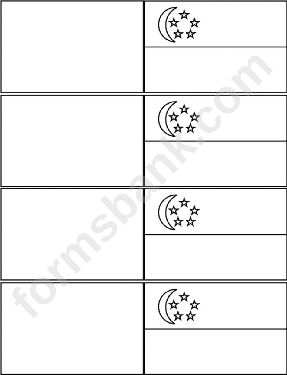 Black And White Pattern Singapore Flag Template