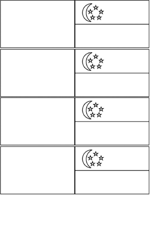 Black And White Pattern Singapore Flag Template Printable pdf