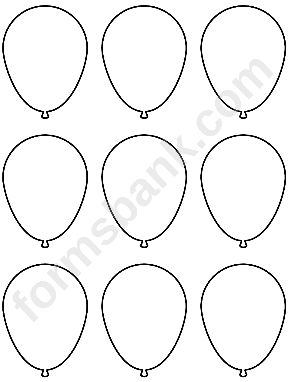Small Balloons Template printable pdf download