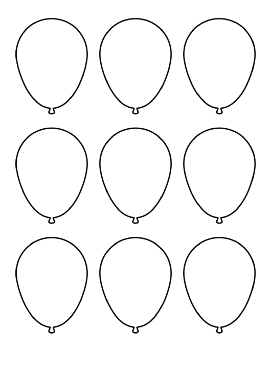Small Balloons Template Printable pdf