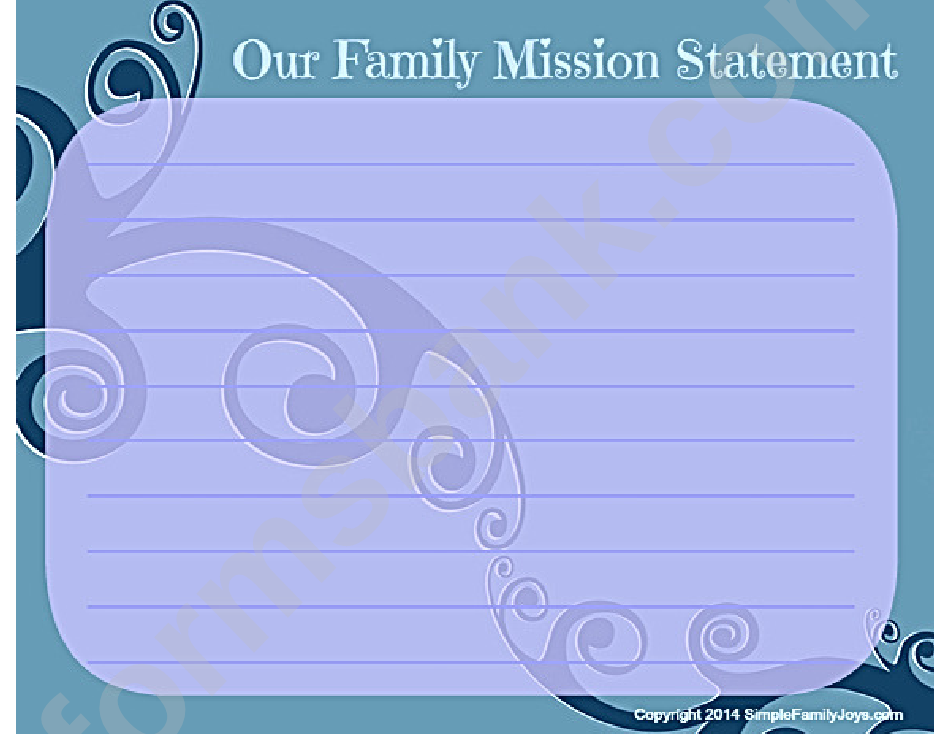 Family Mission Statement Template
