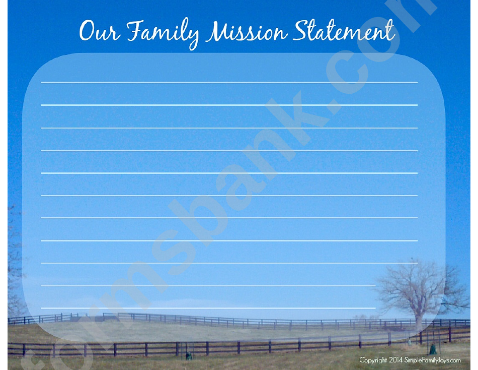 Family Mission Statement Template