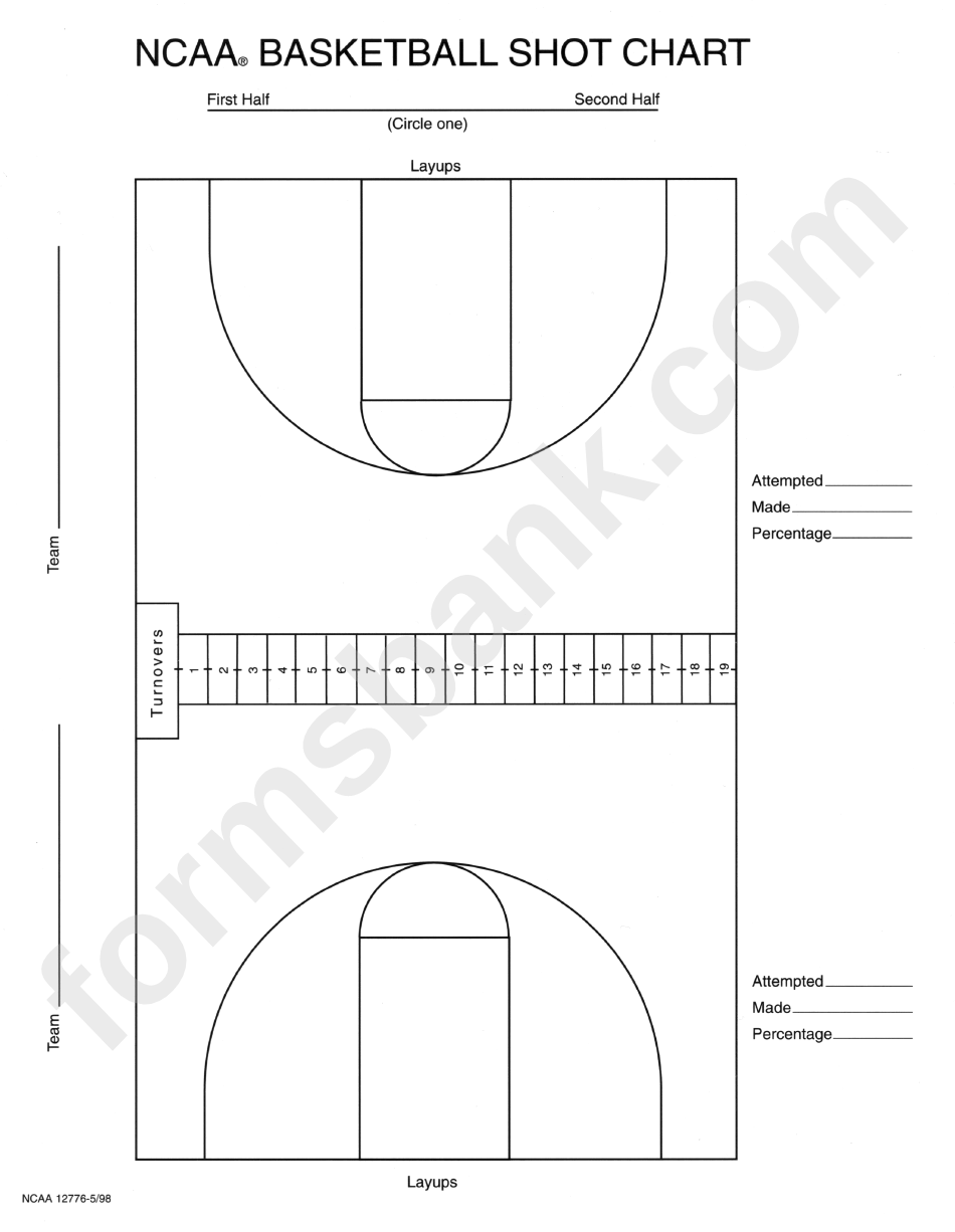 Printable Basketball Shot Chart