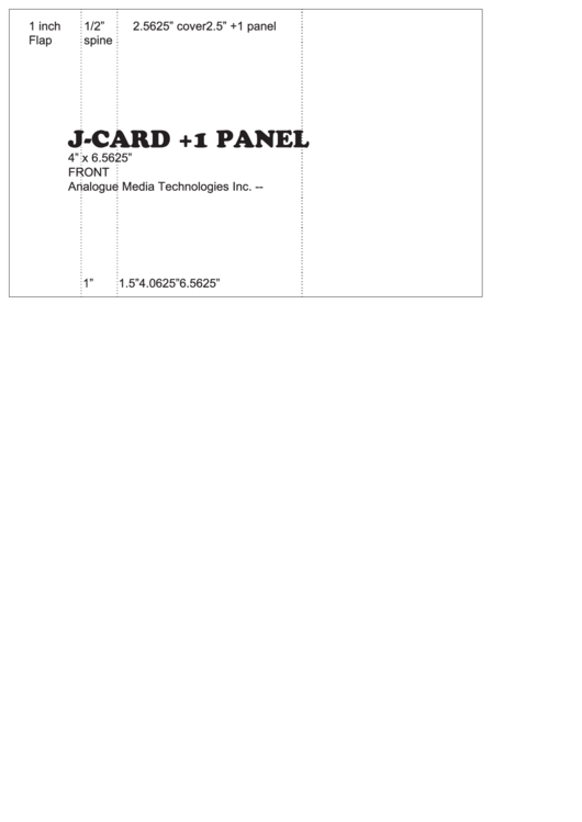 J-Card +1 Panel 4" X 6.5625" Printable pdf