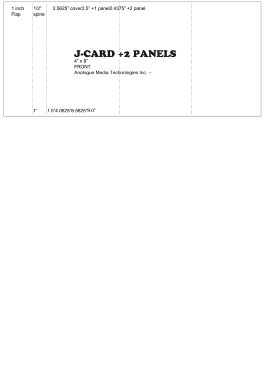 J-Card +2 Panels 4" X 9" Printable pdf