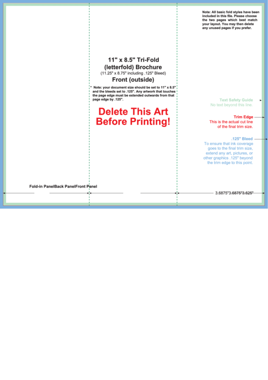 8.5 X 11 Brochure Template Printable pdf