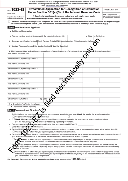 form-1023-ez-streamlined-application-for-recognition-of-exemption