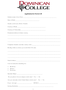 Application For I-20 Form - Dominican College