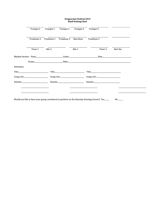 Band Seating Chart Printable Pdf Download