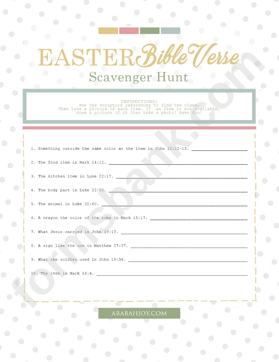 Easter Bible Verse Scavenger Hunt