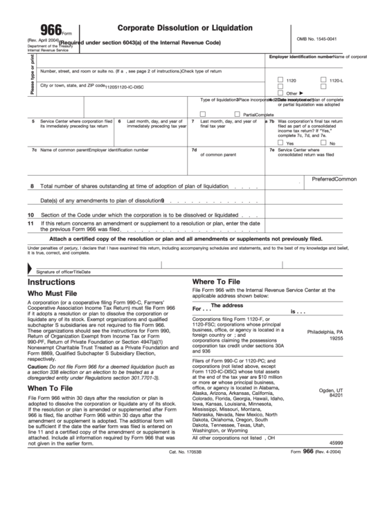 fillable-form-966-2004-corporate-dissolution-or-liquidation-printable