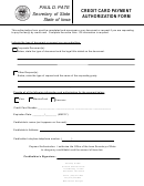 Credit Card Payment Authorization Form - Iowa Secretary Of State