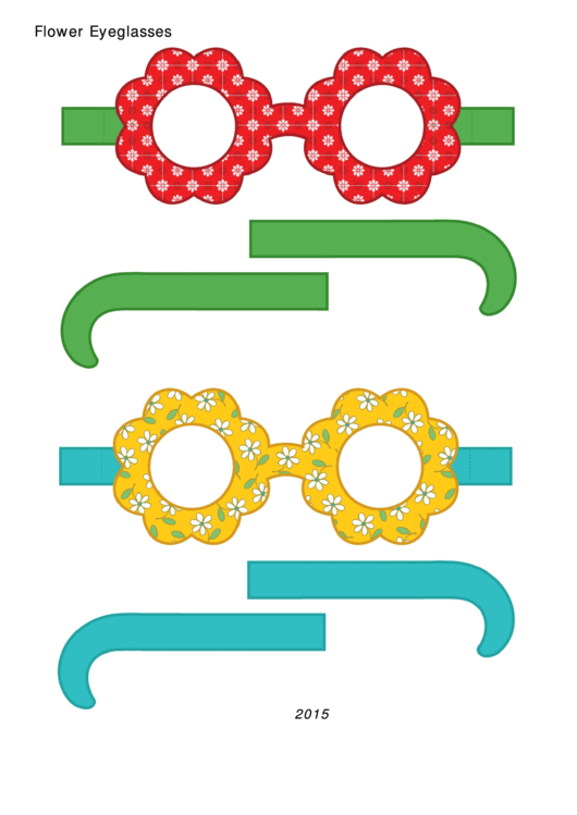 Flower Eyeglasses Template Printable pdf