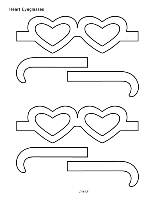 Heart Eyeglasses Template Printable pdf