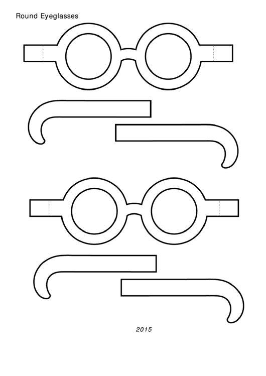 Round Eyeglasses Template printable pdf download