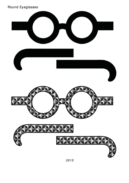 Round Eyeglasses Template Printable pdf