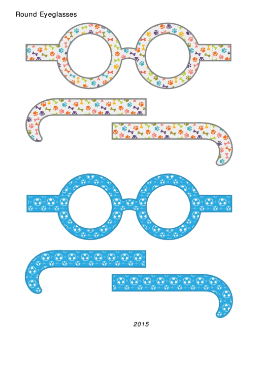 Round Eyeglasses Template Printable pdf