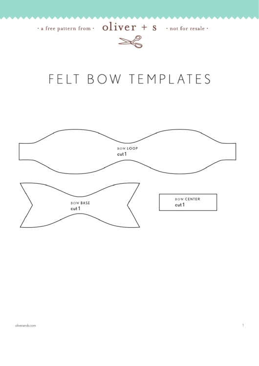 Felt Bows Pattern And Tutorial Printable pdf
