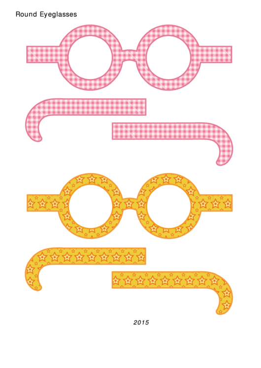 Round Eyeglasses Template Printable pdf