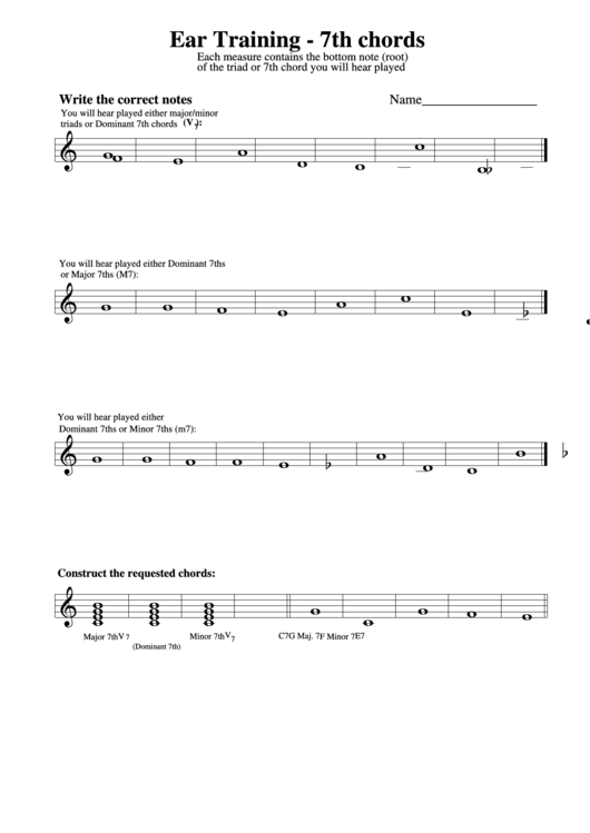 Ear Training 7th Chords printable pdf download