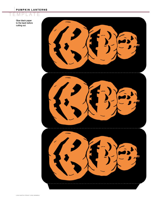 Foldable Pumpkin Lanterns Template