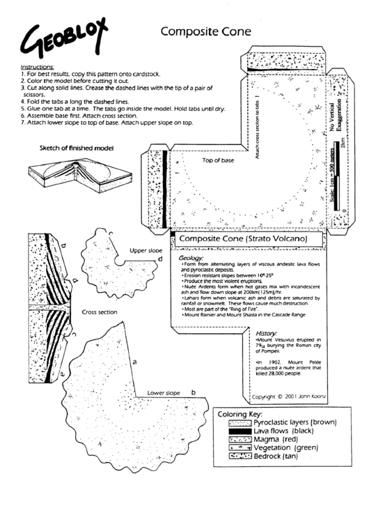 Volcano Paper Model Printable pdf