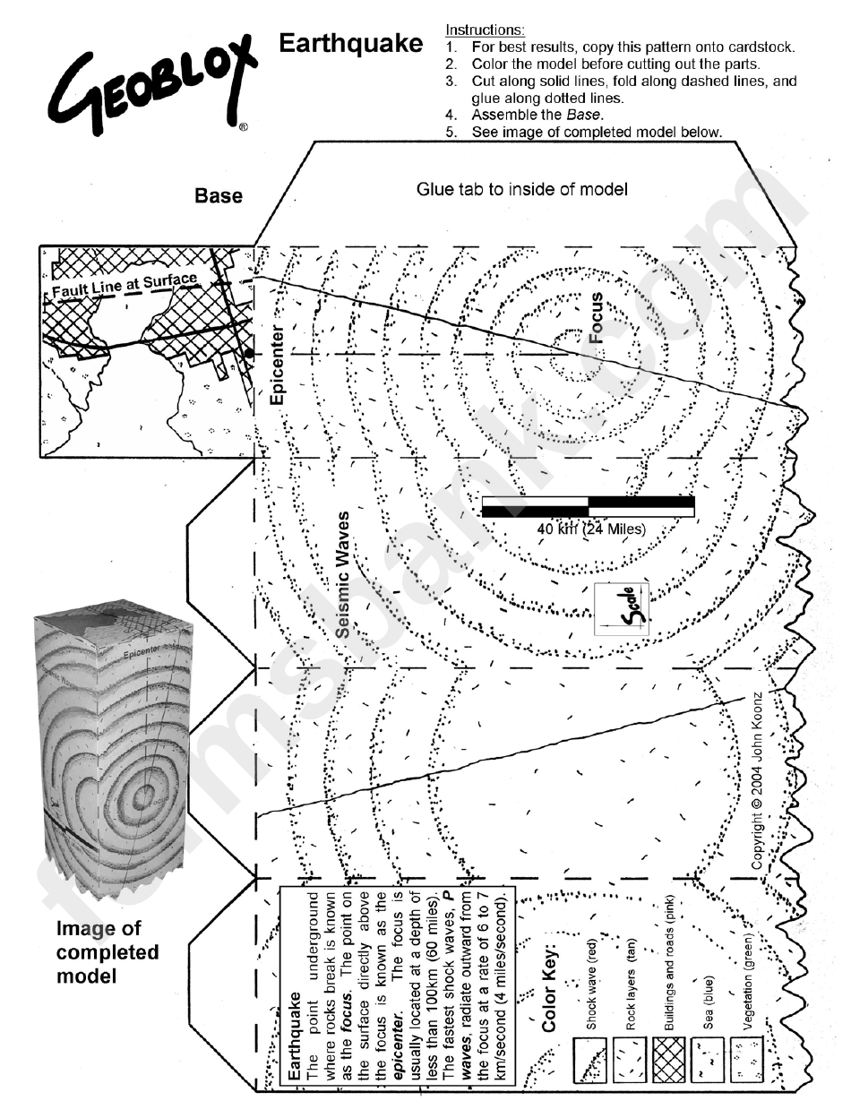 Earthquake Paper Model