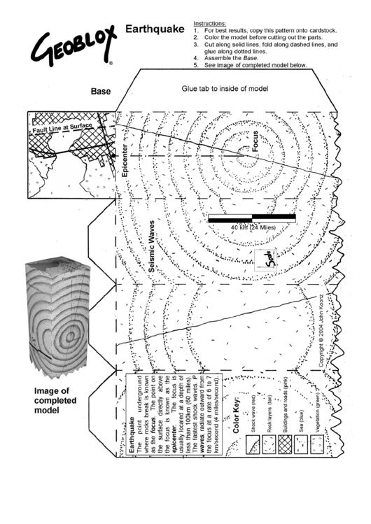 Earthquake Paper Model Printable pdf