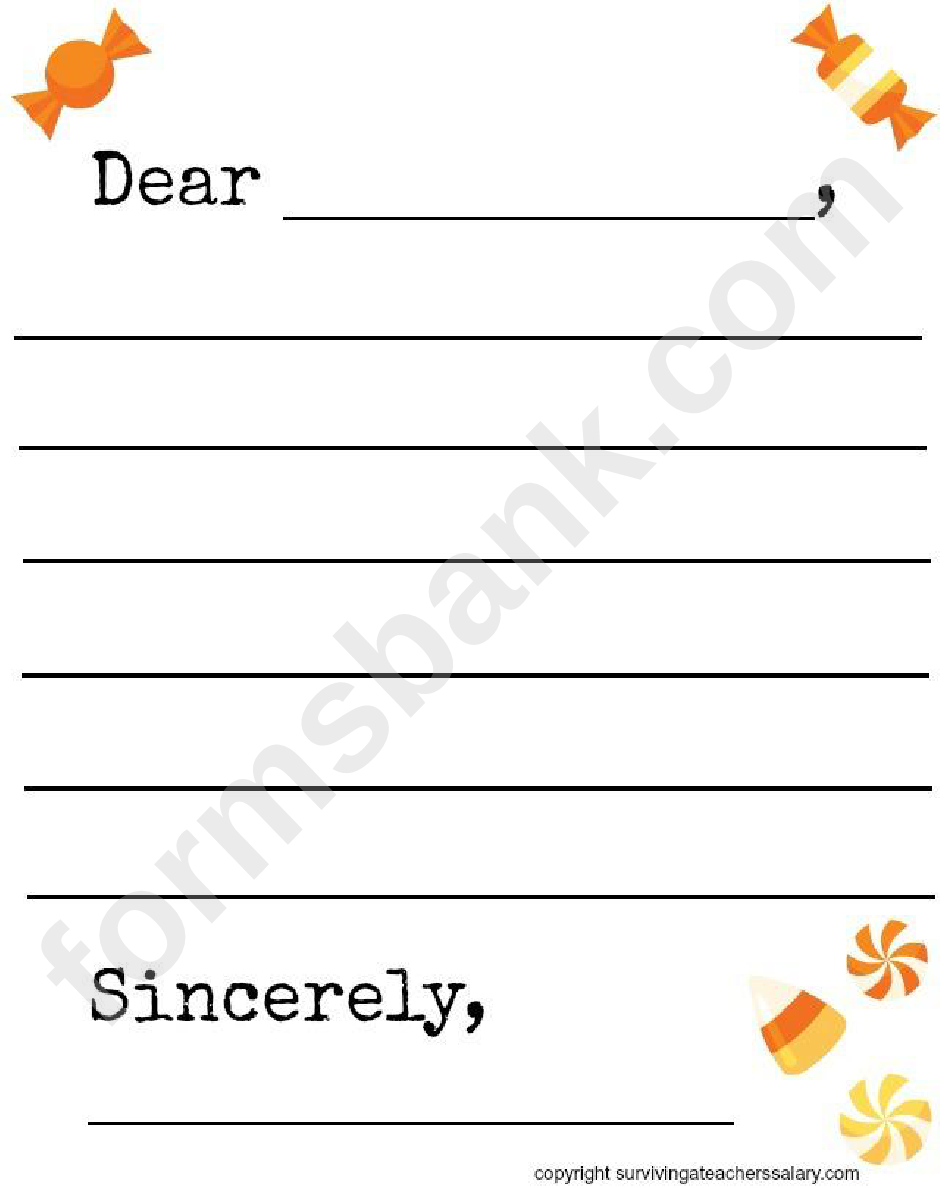 Fall Candy-Themed Letter Template