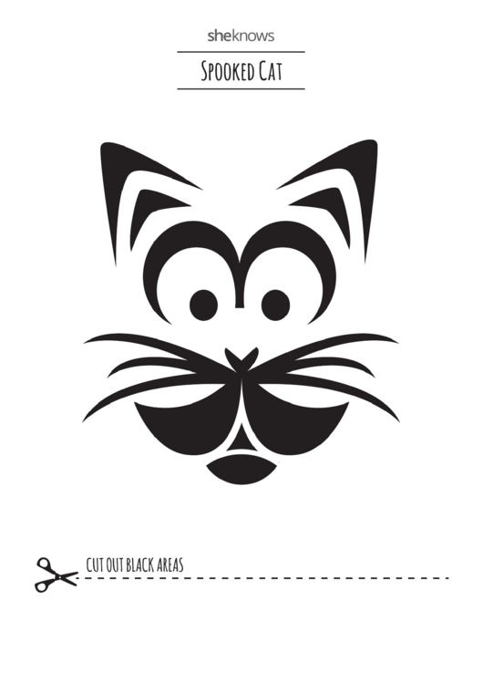 Spooked Cat Pumpkin Template Printable pdf