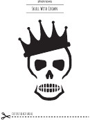 Skull With Crown Pumpkin Template