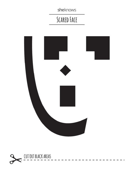 Scared Face Pumpkin Carving Template Printable pdf