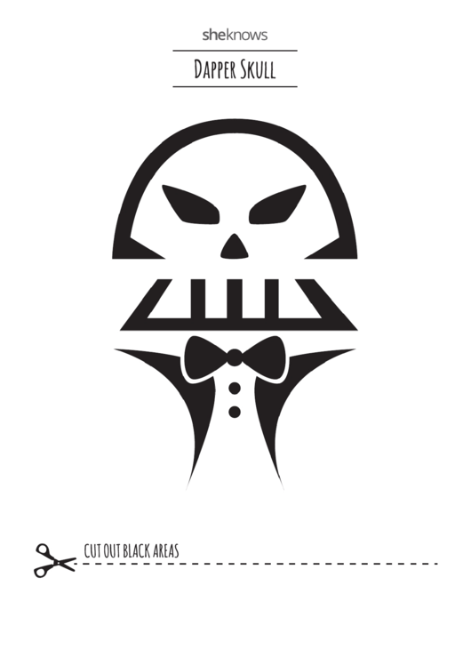 Dapper Skull Pumpkin Carving Templates Printable pdf