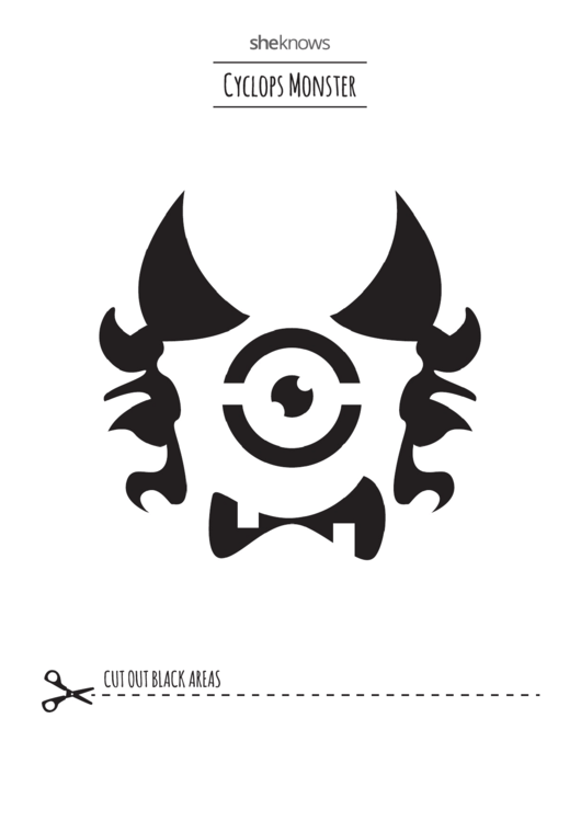 Cyclops Monster Pumpkin Carving Templates Printable pdf