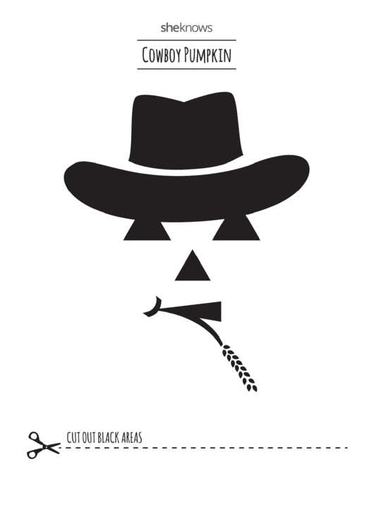 Cowboy Pumpkin Template Printable pdf