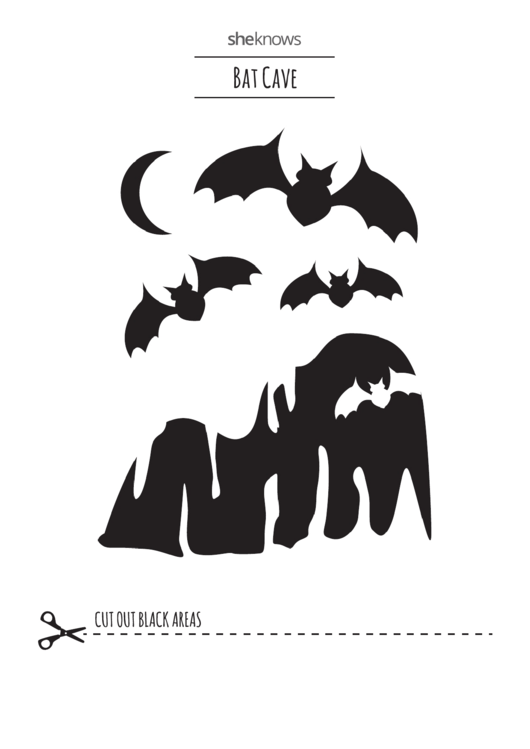 Bat Cave Pumpkin Carving Templates printable pdf download