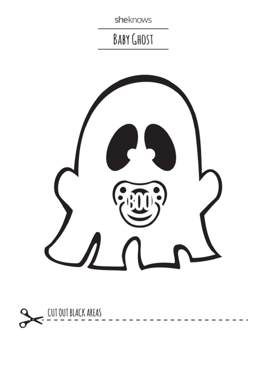 Baby Ghost Pumpkin Template Printable pdf