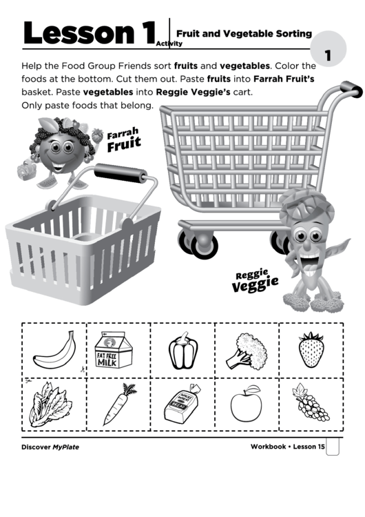 Fruit And Vegetable Sorting Worksheet Printable pdf