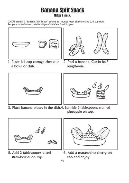 Banana Split Snack Printable pdf