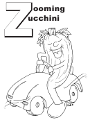 Zooming Zucchini Letter Z Template