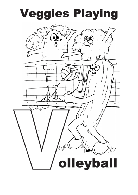 Volleyball - Letter V Template