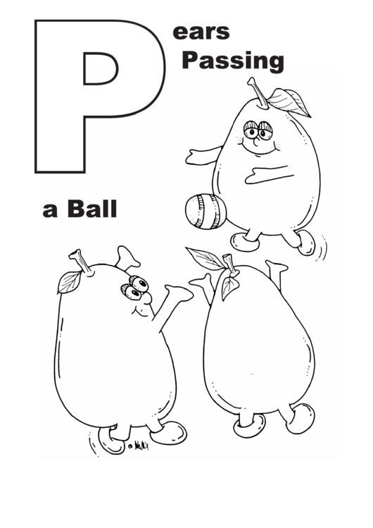 Pears Letter P Template Printable pdf