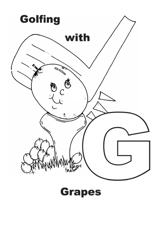 Grapes Letter G Template Printable pdf