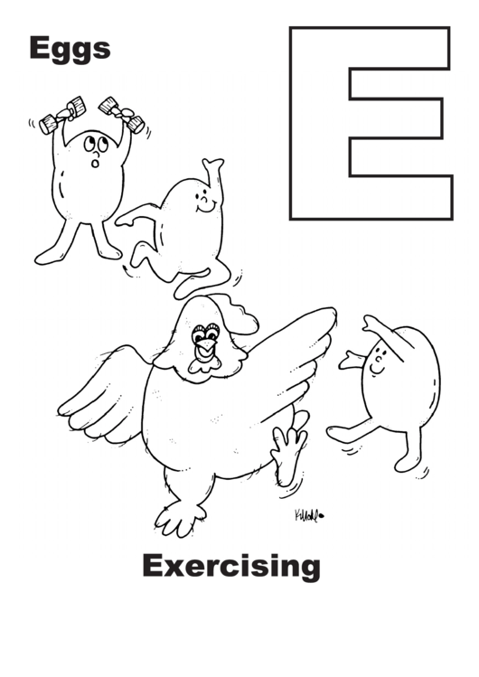 Eggs Letter E Template Printable pdf