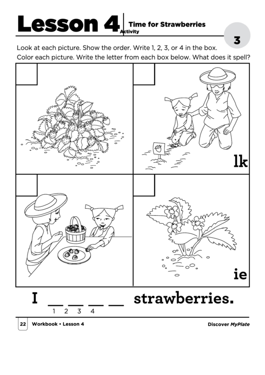 Time For Strawberries Printable pdf