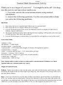 Nautical Math Measurement Activity Printable pdf