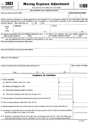 Form 3903 - Moving Expense Adjustment (1969) Printable pdf